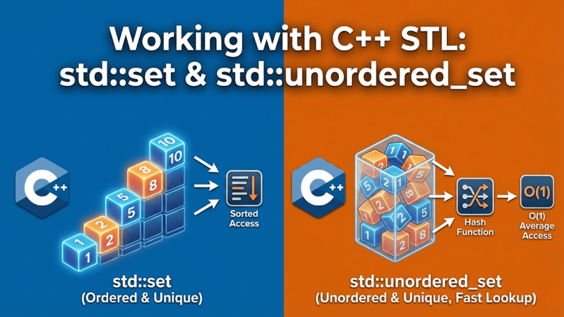 Working with std::set and std::unordered_set