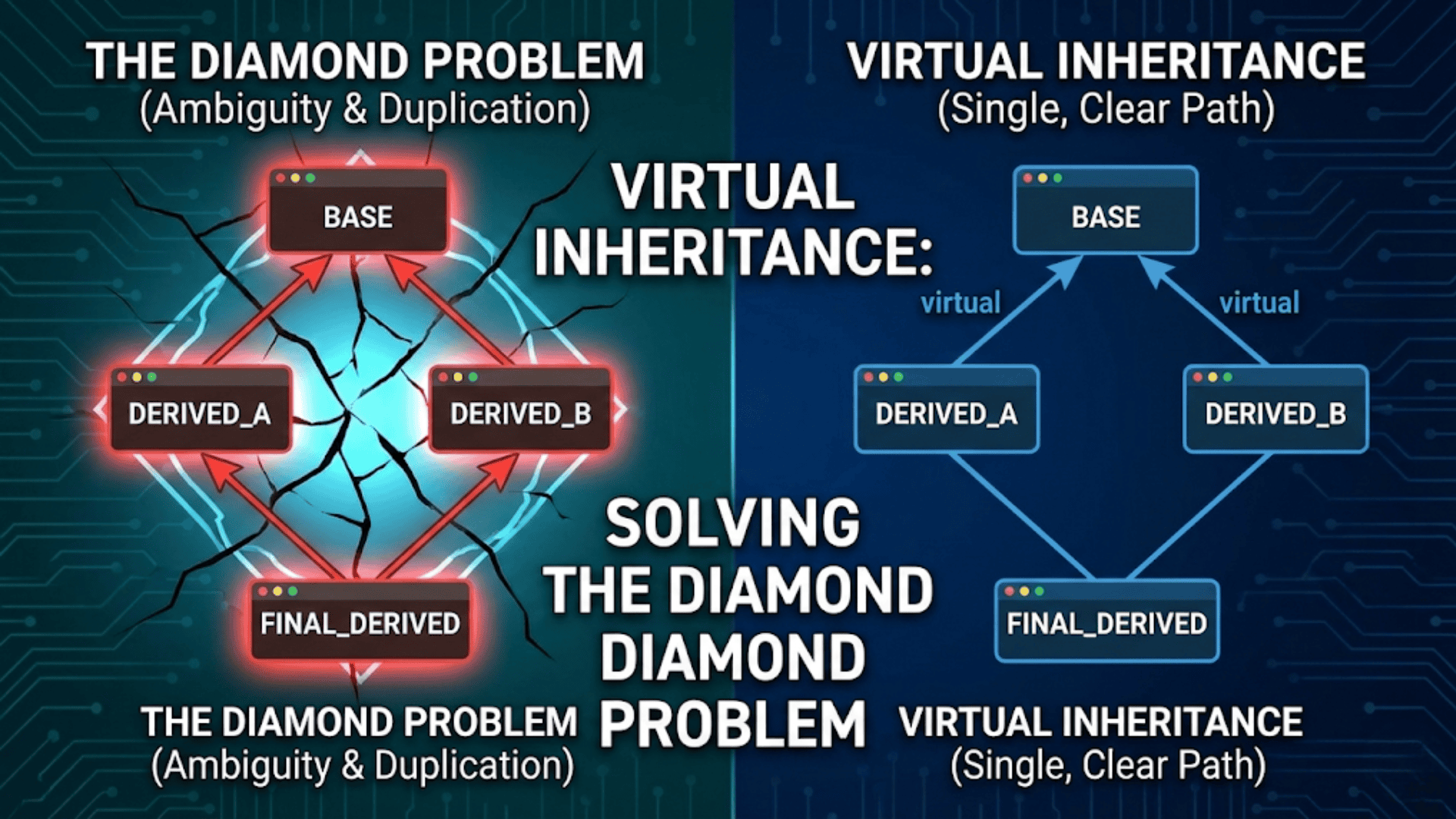 Virtual Inheritance: Solving the Diamond Problem
