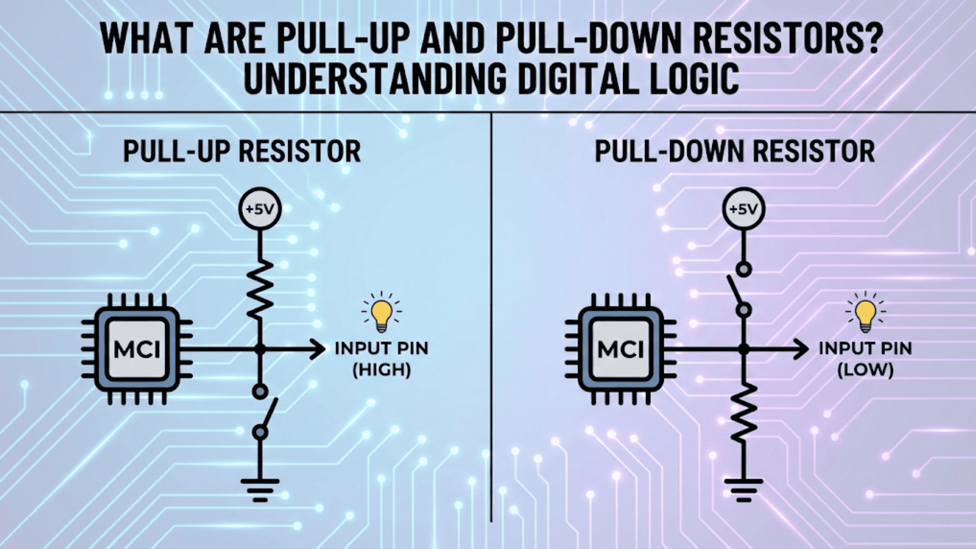 What Are Pull-Up and Pull-Down Resistors? Understanding Digital Logic