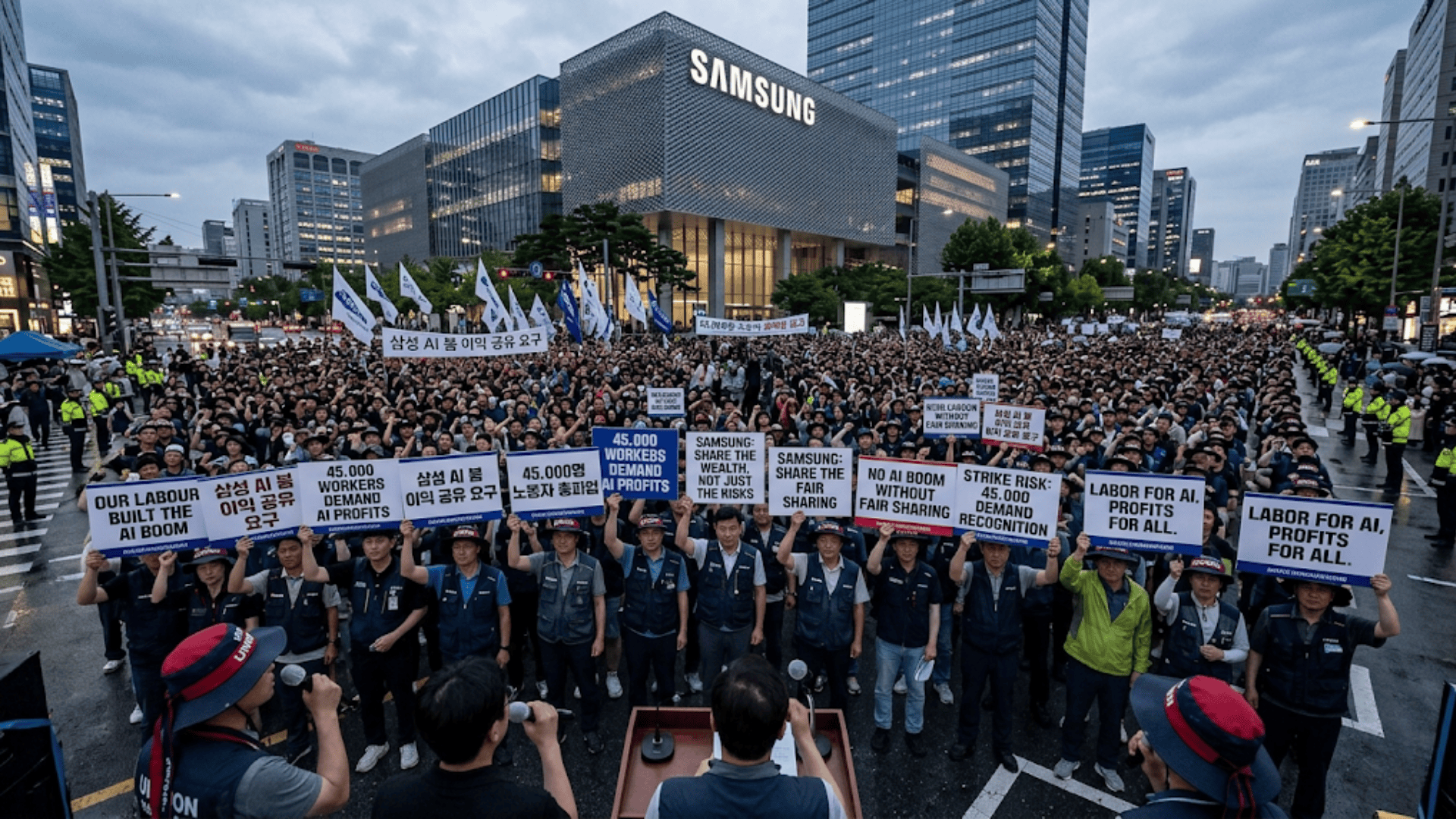 Samsung Faces Biggest-Ever Strike Risk as 45,000 Workers Demand AI Boom Profit Sharing