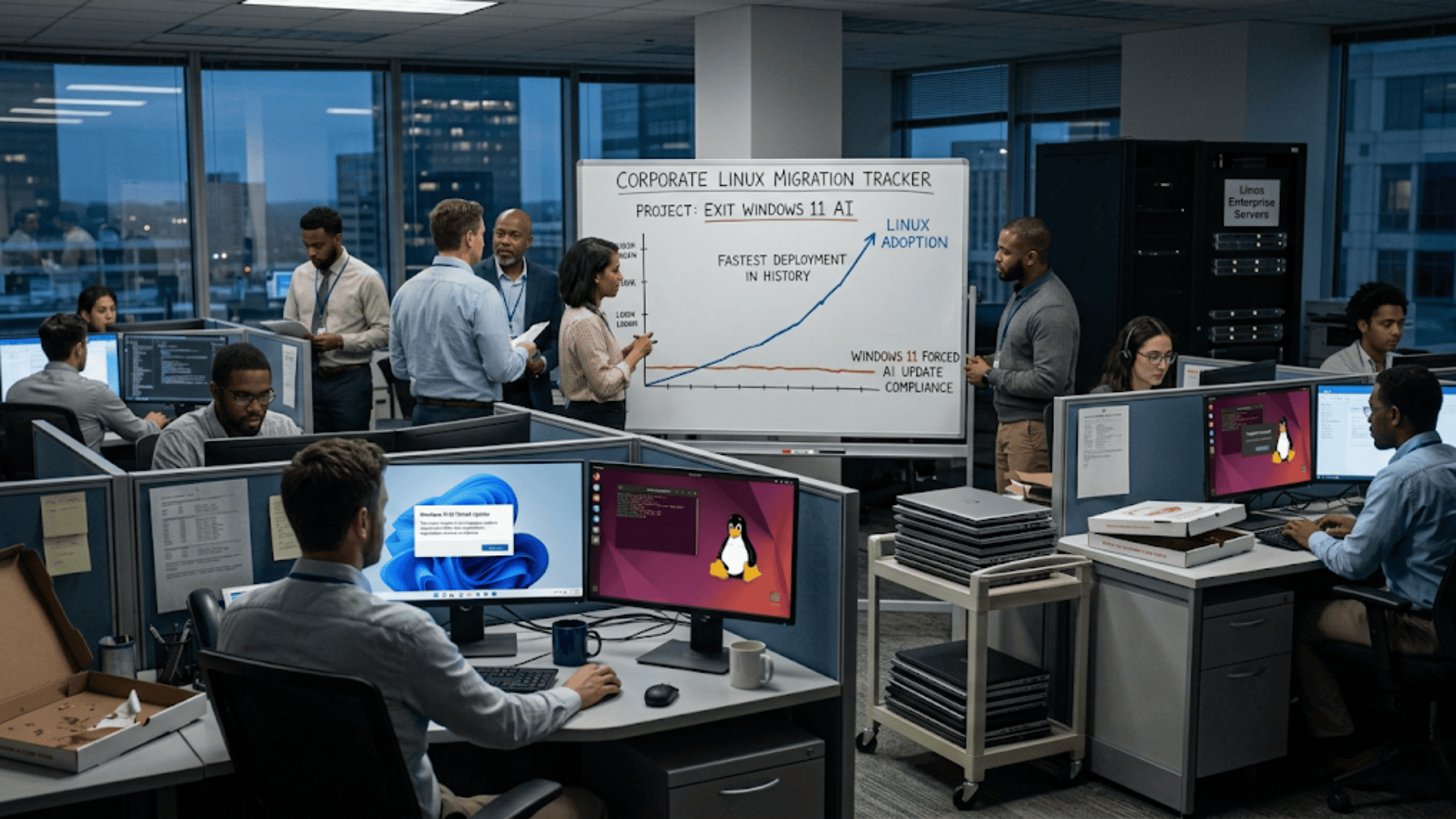 Windows 11's AI-Forced Updates Driving Fastest Corporate Linux Migration in History