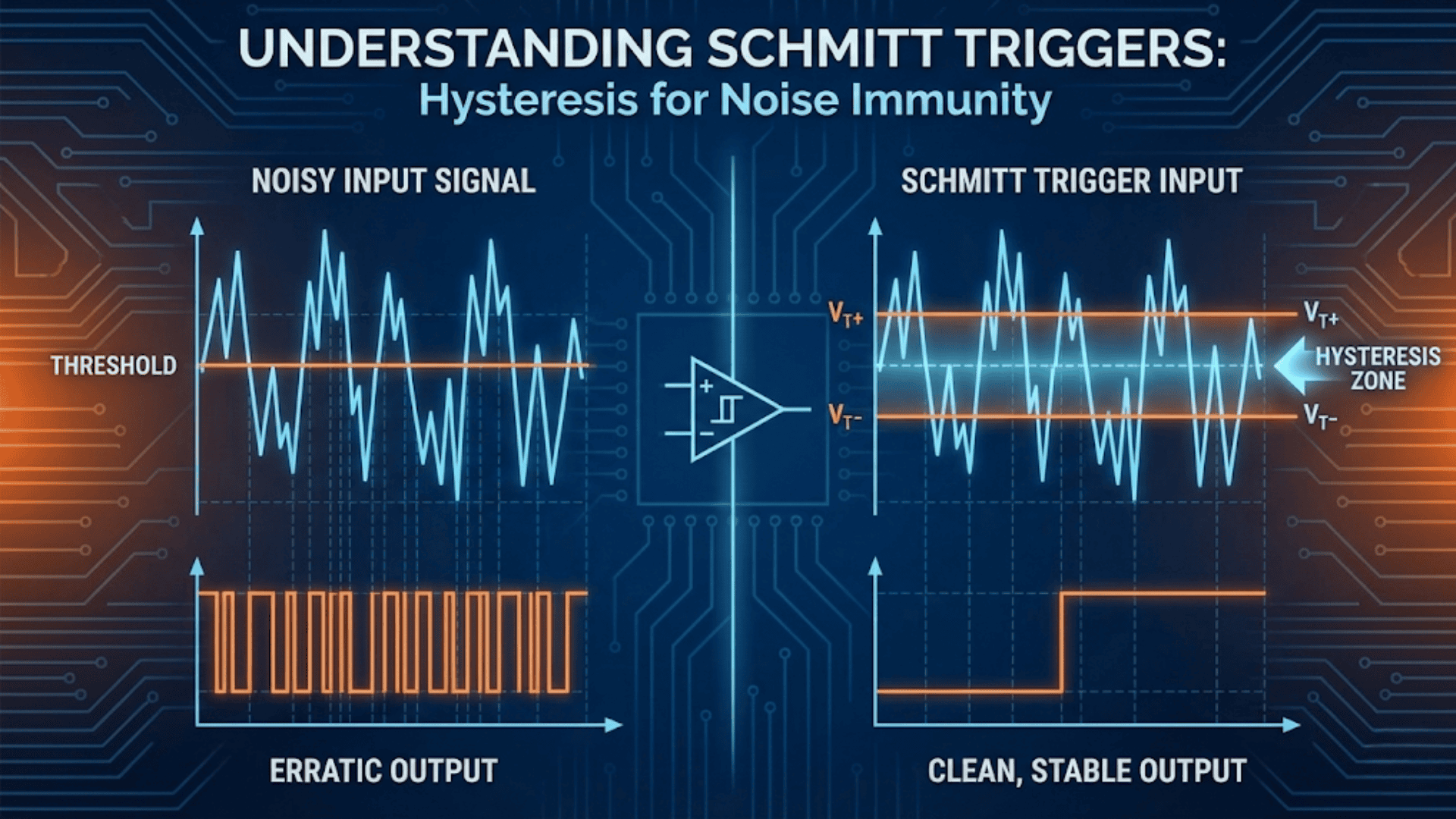 Understanding Schmitt Triggers: Adding Hysteresis for Noise Immunity